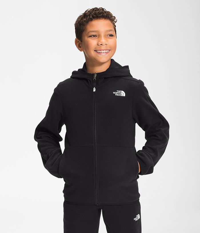 Casaca The North Face Niño Juventud Glacier Full Cremallera Sudadera Con Capucha Negras - Peru 39180ZLXR